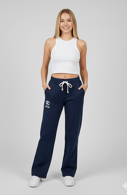 Wide Leg Cotton Line Joggers