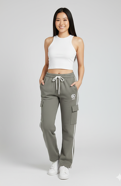 Wide Leg Cotton Cargo Joggers