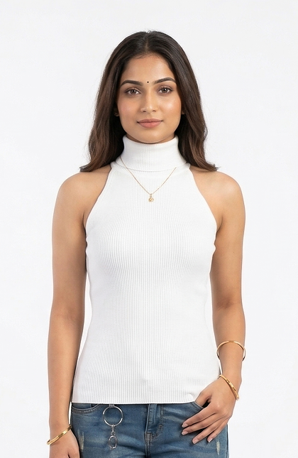 Women Cotton Rib Turtle Neck