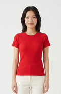 Women Cotton Rib T-Shirt Round Neck