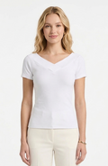 Women Cotton Rib V Neck