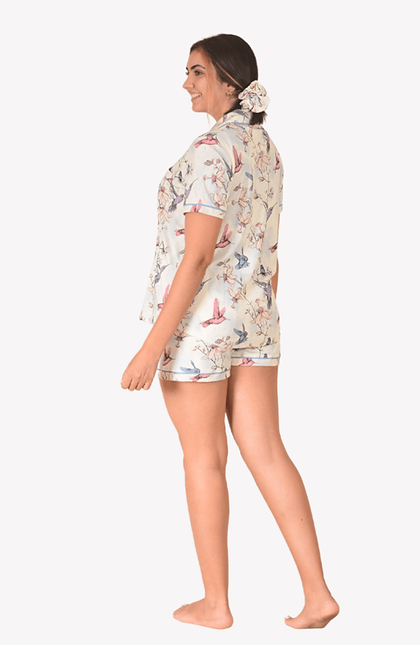 Short Pima Cotton Pajama Amore Natural Set