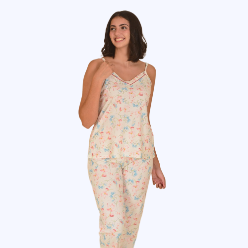 Long Pajama Lady Jasmine Cotton Set