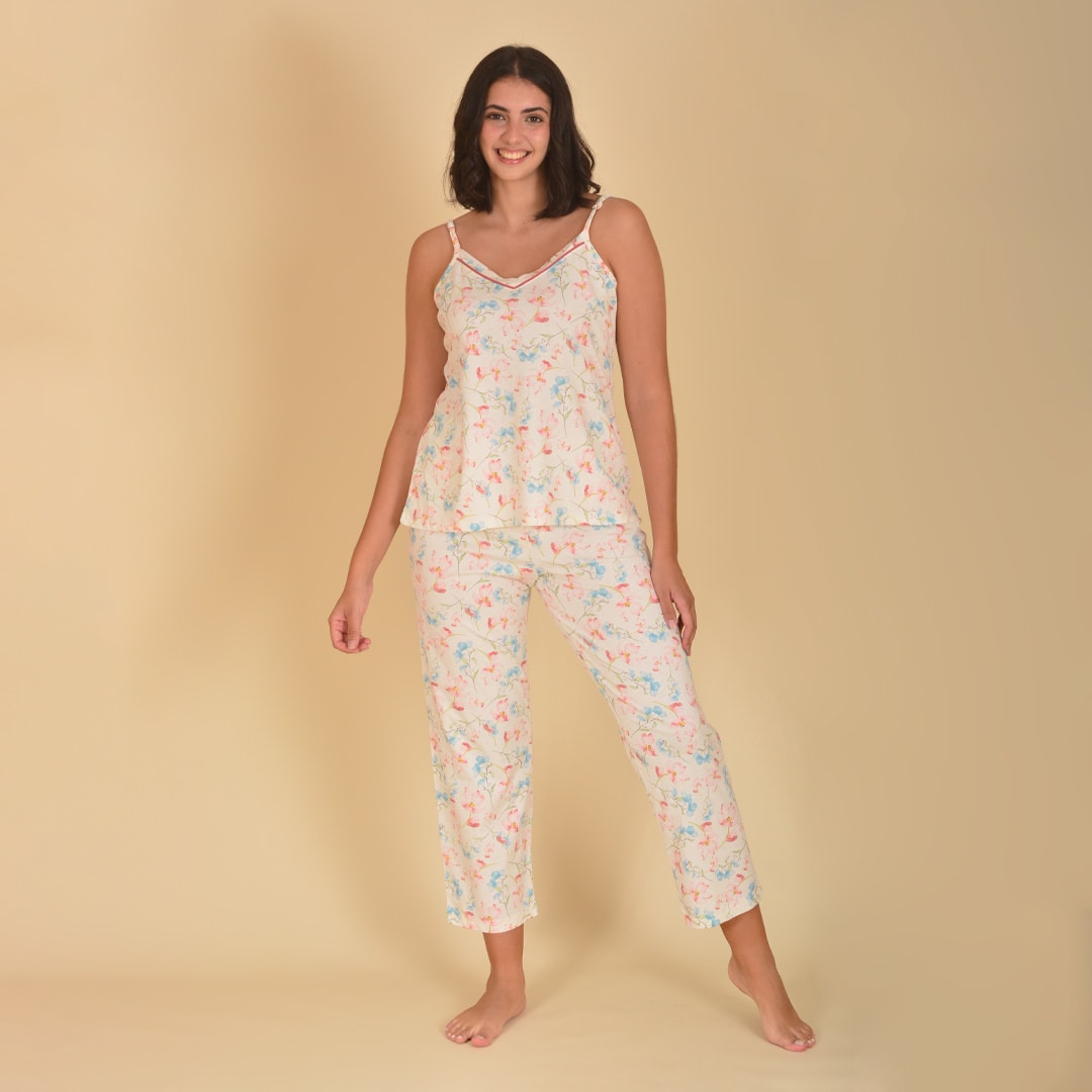 Long Pajama Lady Jasmine Cotton Set