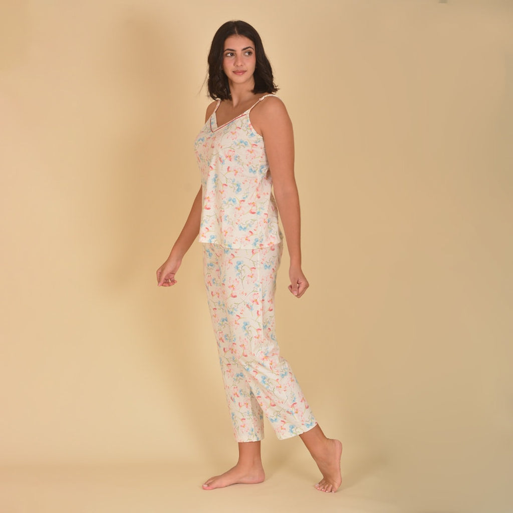 Long Pajama Lady Jasmine Cotton Set