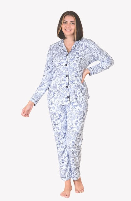 Long Pima Cotton Pajama Eleganza Set