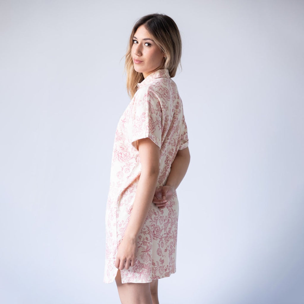 Short Pajama Cotton Sunset Red Robe