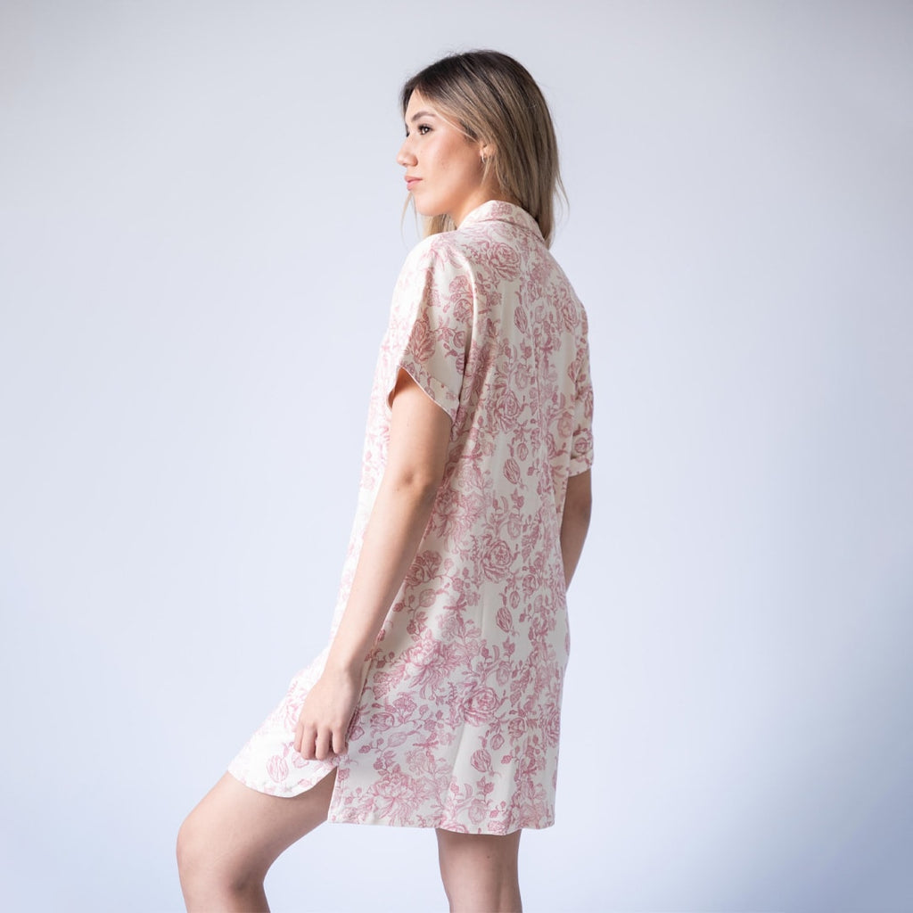 Short Pajama Cotton Sunset Red Robe